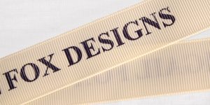 grosgrain ribbon personalized with a business name